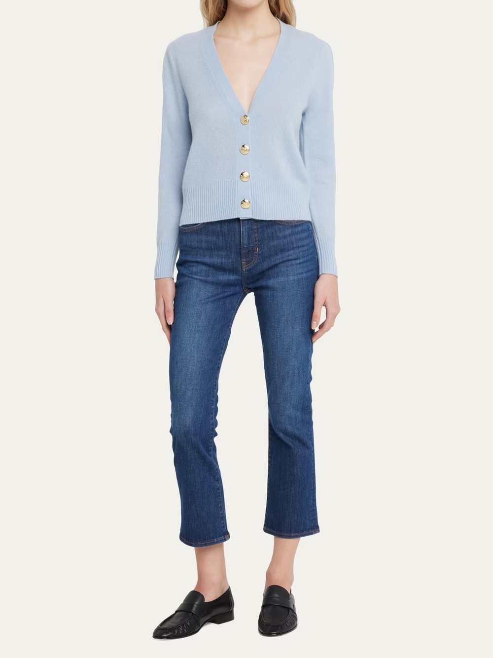 Veronica Beard Solene cashmere top in light blue